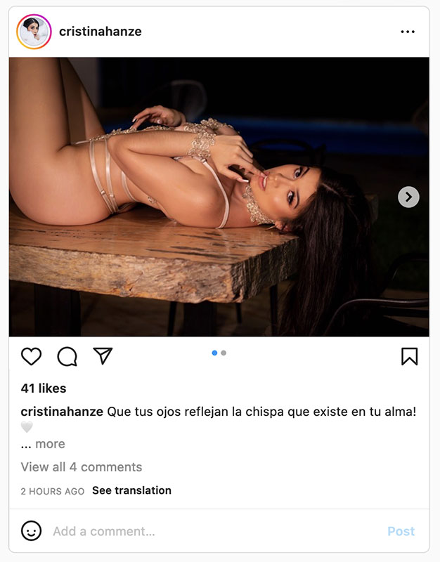 instagram cristina hanze